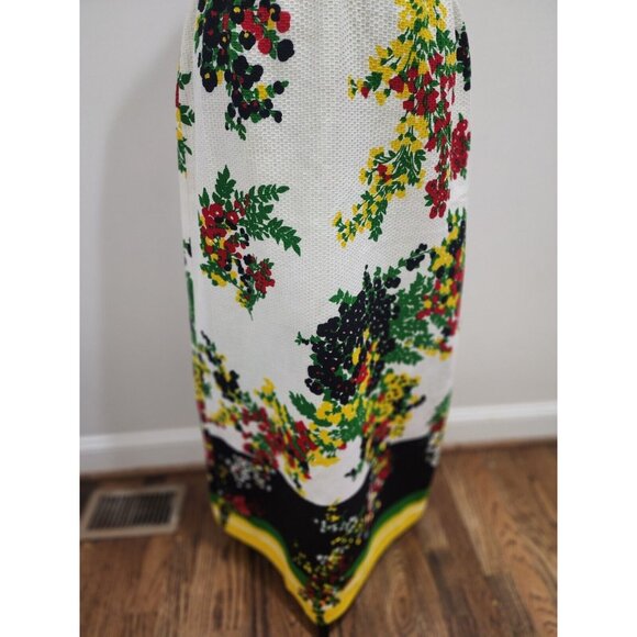 VTG Gorgeous Bleeker Street Floral Dress 60s 70s Retro Waffle Cinch Waist Sz S M - Picture 3 of 13